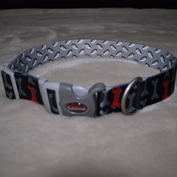 Sublime Large Dog Collar - Dog Bone Print -18"-26" - Picture 3 of 6